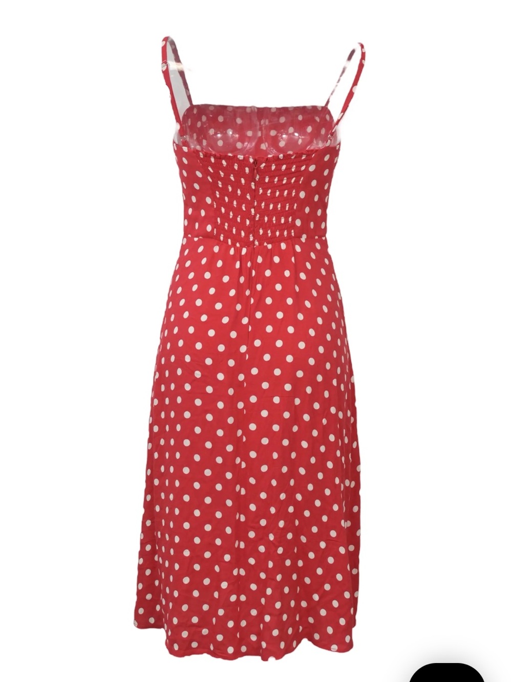 Reformation Red and White Polka Dot Midi Dress - Picture 3 of 7